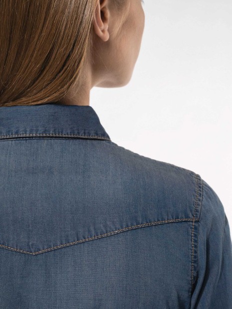 Chemises à personnaliser KARIBAN Chemise denim manches longues femme 