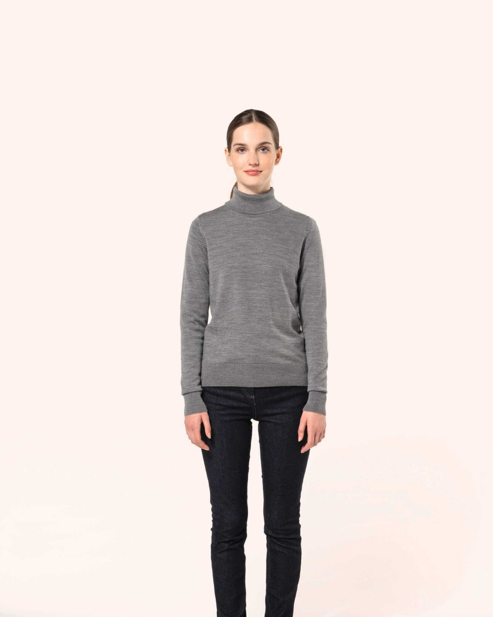 Pulls personnalisable KARIBAN Pull Mérinos col roulé femme