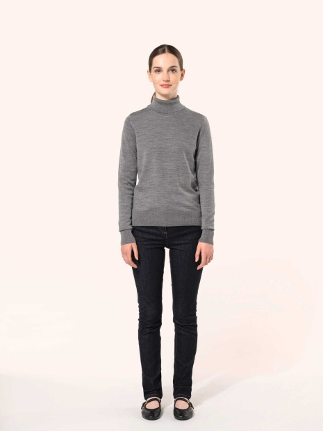 Pulls à personnaliser KARIBAN Pull Mérinos col roulé femme 