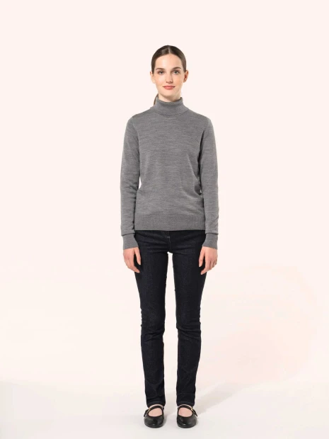 Pulls à personnaliser KARIBAN Pull Mérinos col roulé femme 