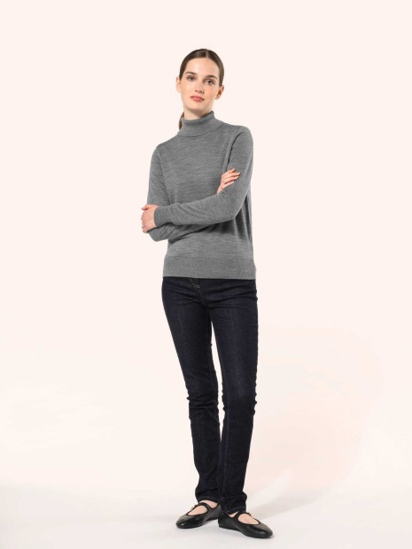 Pulls à personnaliser KARIBAN Pull Mérinos col roulé femme 