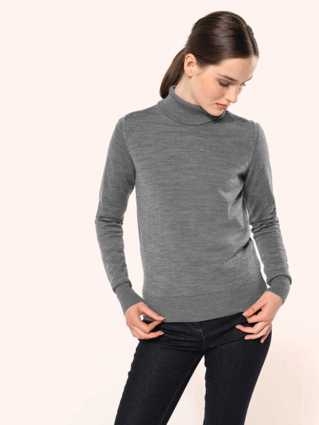 Pulls à personnaliser KARIBAN Pull Mérinos col roulé femme 
