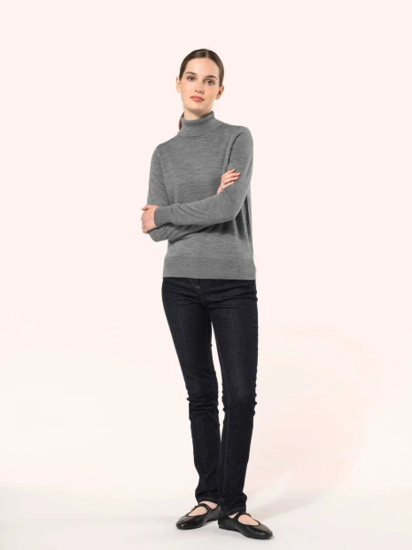 Pulls à personnaliser KARIBAN Pull Mérinos col roulé femme 