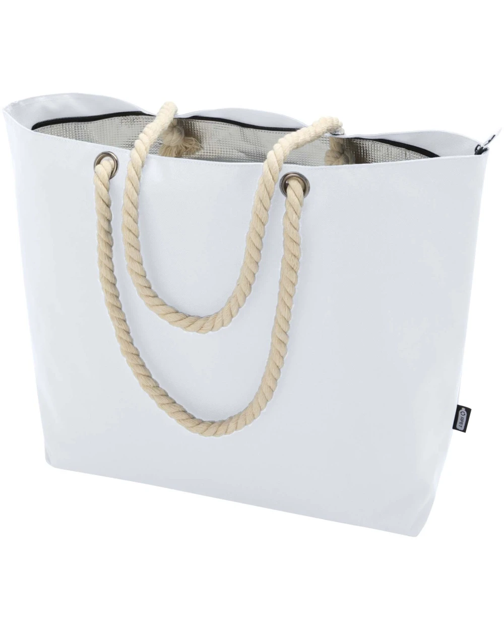 4DO Panama Strandkühltasche mit Kordelgriffen aus recyceltem GRS-Material, 23L Taschen personalisierbar