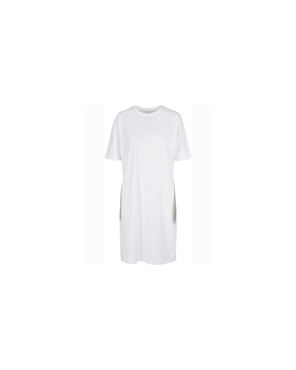 Jurken BUILD YOUR BRAND Ladies´ Organic Oversized Slit Tee Dress voor bedrukking &amp; borduring