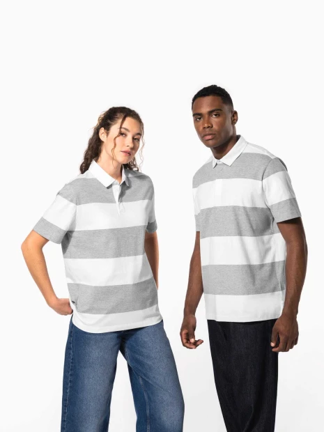 Polos à personnaliser KARIBAN Polo rugby rayé manches courtes unisexe 