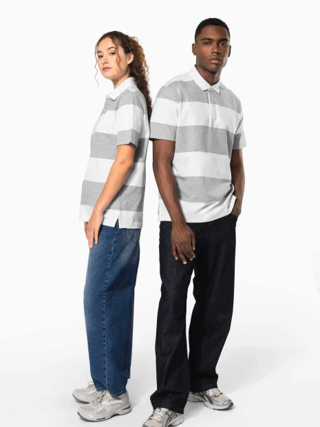 Polos à personnaliser KARIBAN Polo rugby rayé manches courtes unisexe 