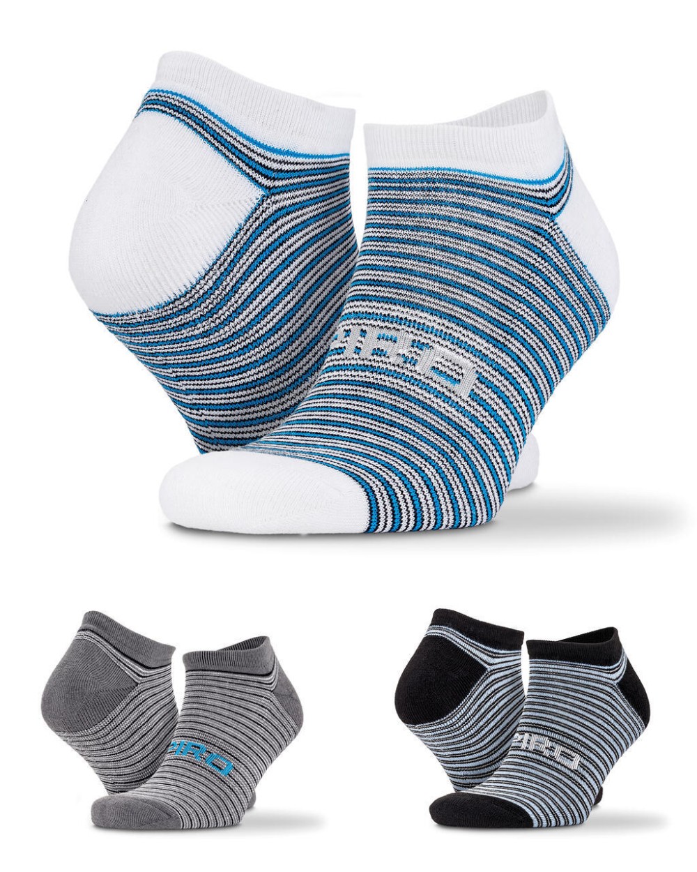 SPIRO 3-Pack Mixed Stripe Sneaker Socks Unterhosen personalisierbar
