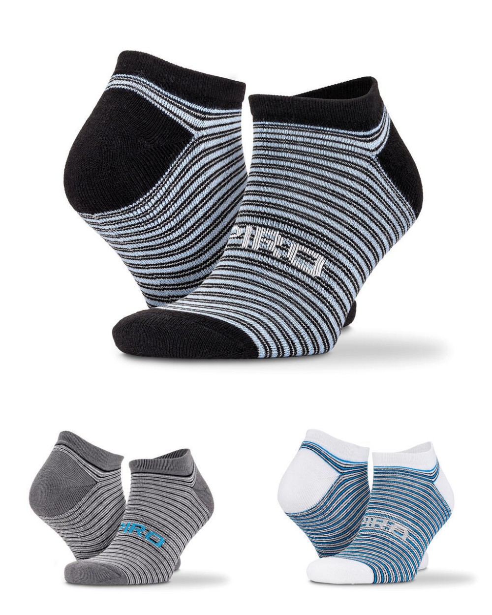 SPIRO 3-Pack Mixed Stripe Sneaker Socks Unterhosen personalisierbar