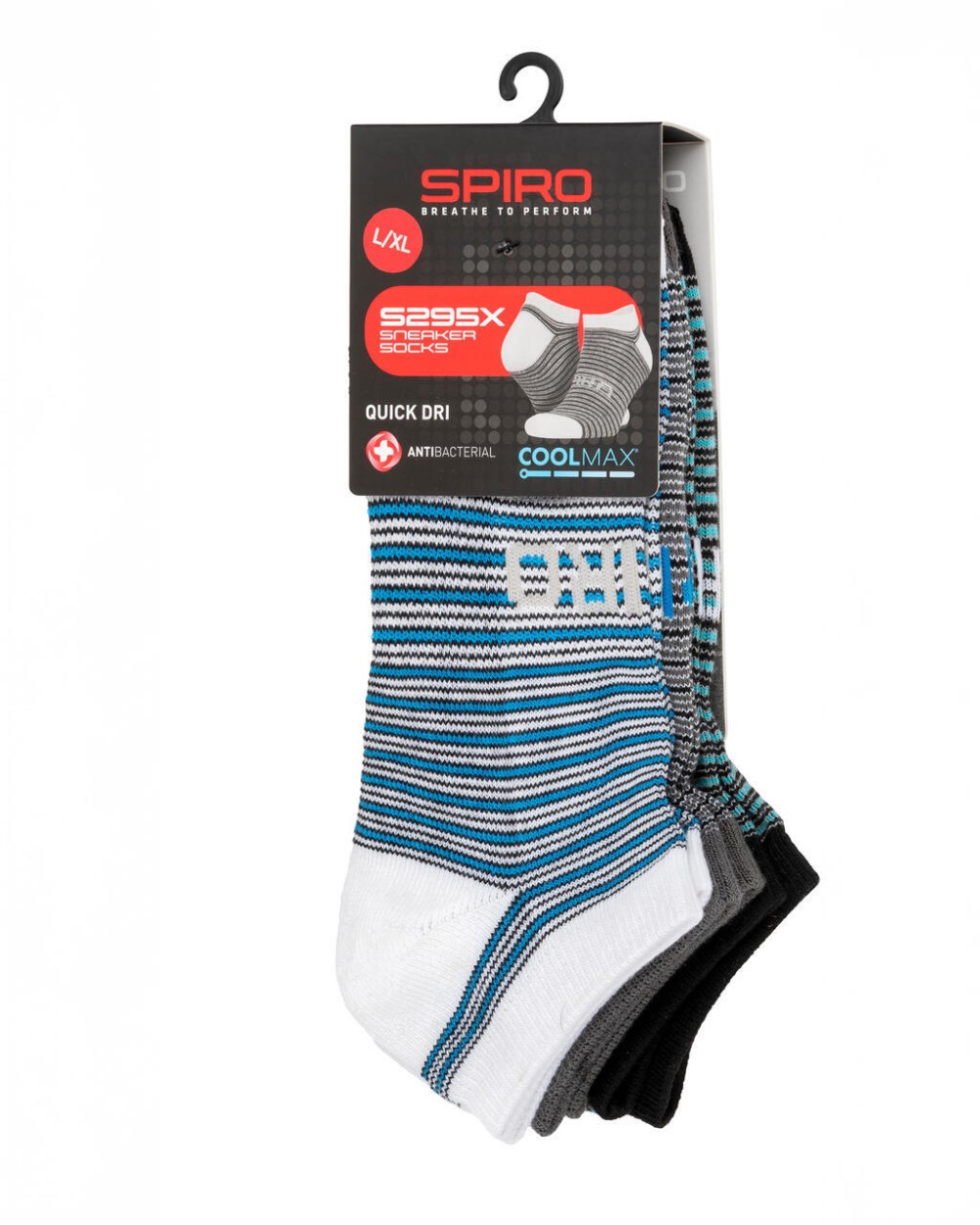 Sous-Vêtements personnalisable SPIRO 3-Pack Mixed Stripe Sneaker Socks