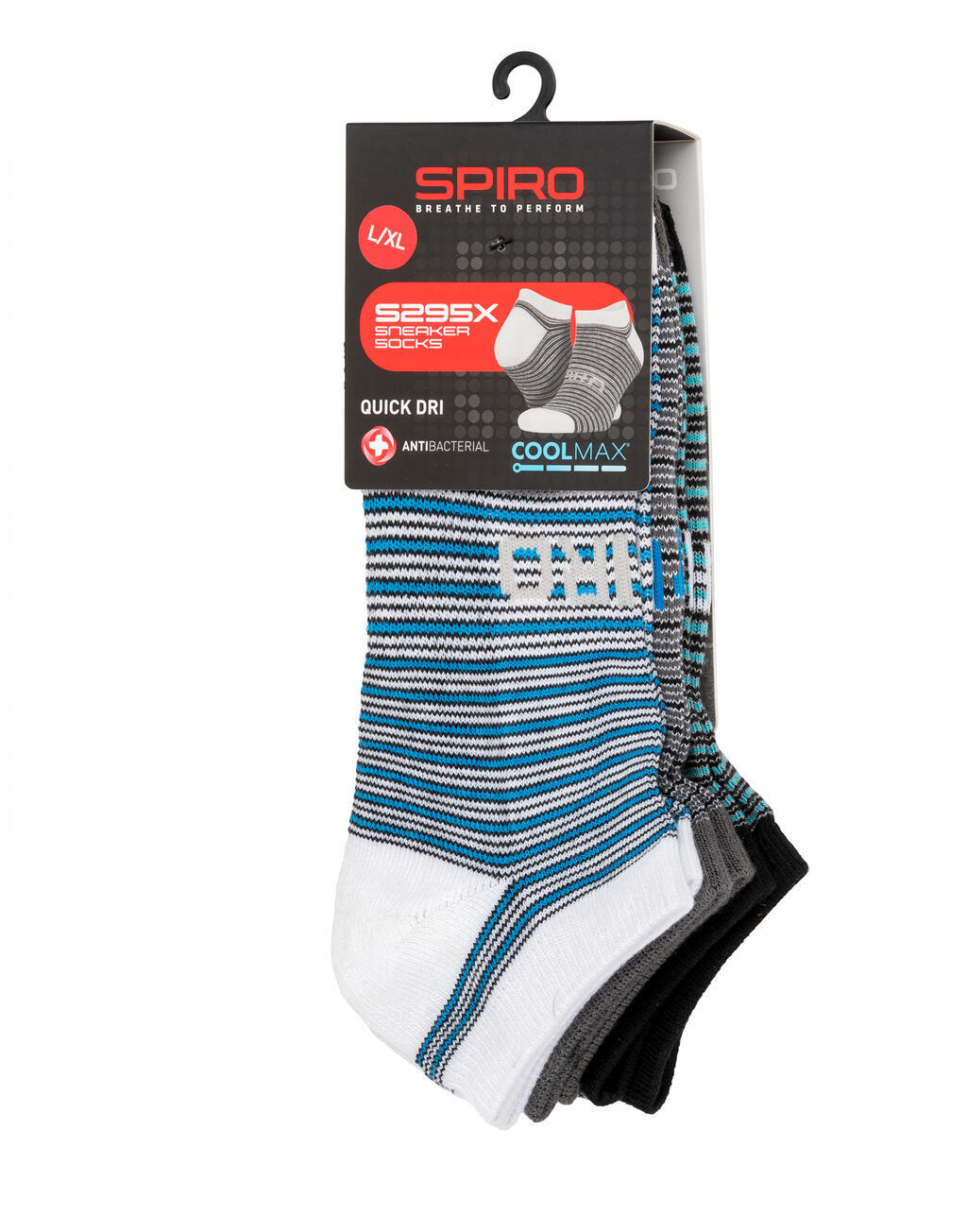 Sous-Vêtements personnalisable SPIRO 3-Pack Mixed Stripe Sneaker Socks