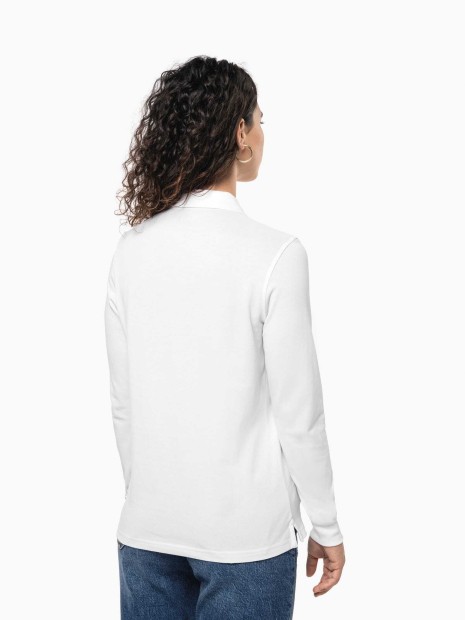 Chemises à personnaliser KARIBAN Polo piqué manches longues Bio180 femme 