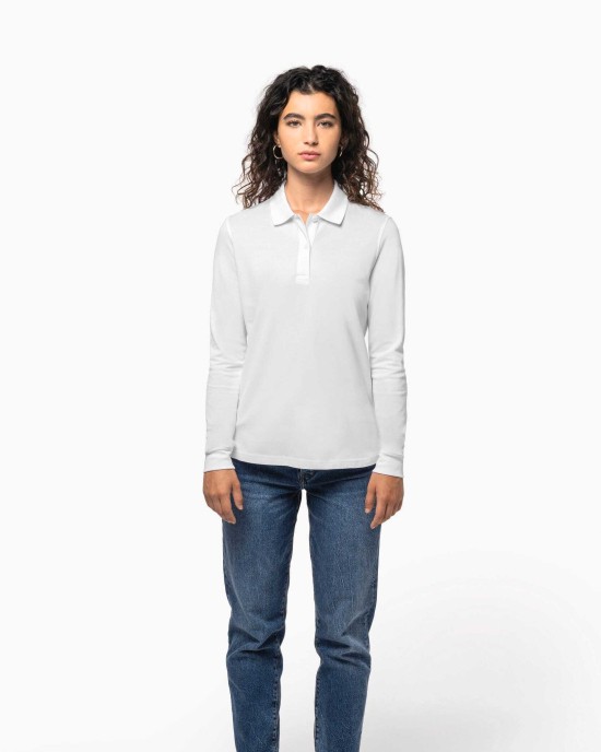 Chemises personnalisable Kariban Polo piqué manches longues Bio180 femme