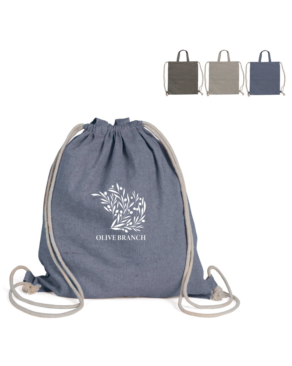 Tassen & Zakken 4DO Drawstring rugzak gerecycled katoen 140g/m² 38x42cm voor bedrukking &amp; borduring