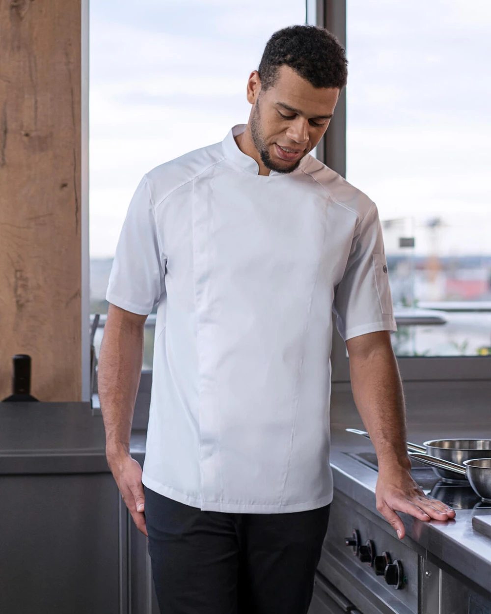 Jassen KARLOWSKY Short-Sleeve Chef Jacket Modern-Look voor bedrukking &amp; borduring