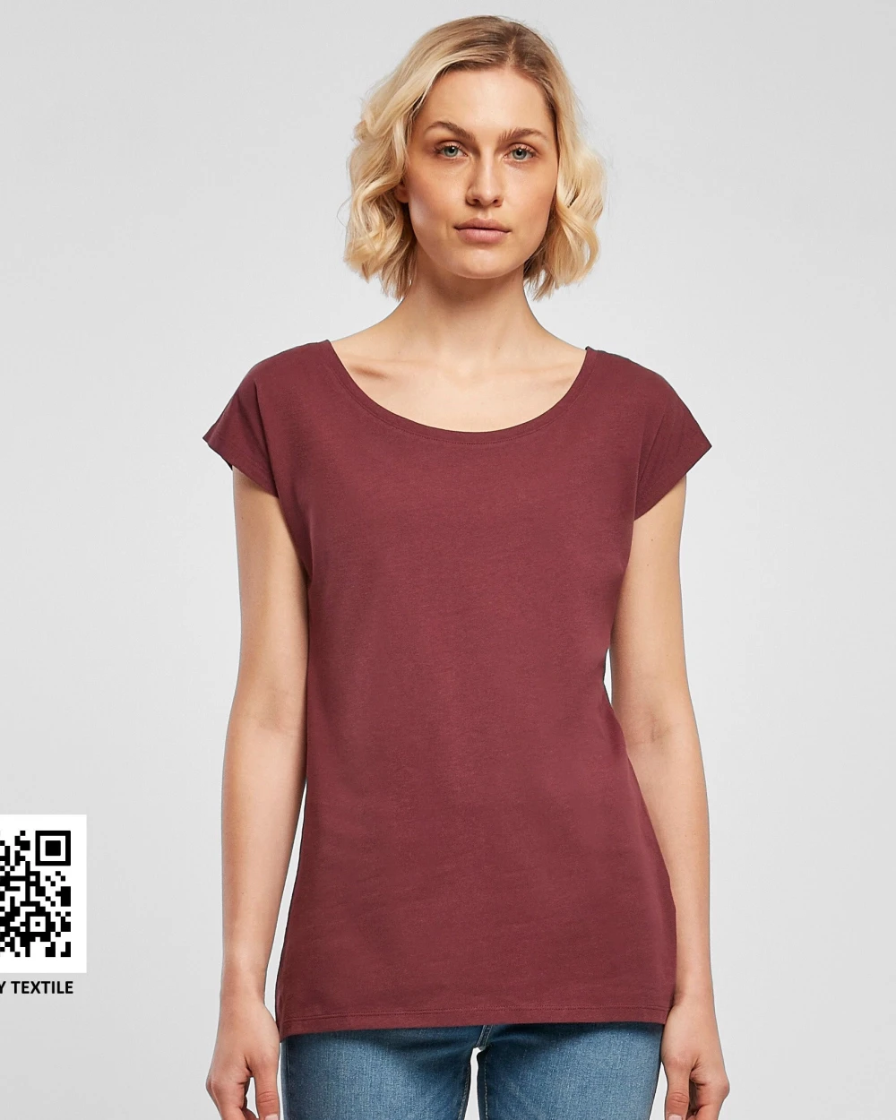 T-shirts BUILD YOUR BRAND LADIES WIDE NECK TEE voor bedrukking &amp; borduring