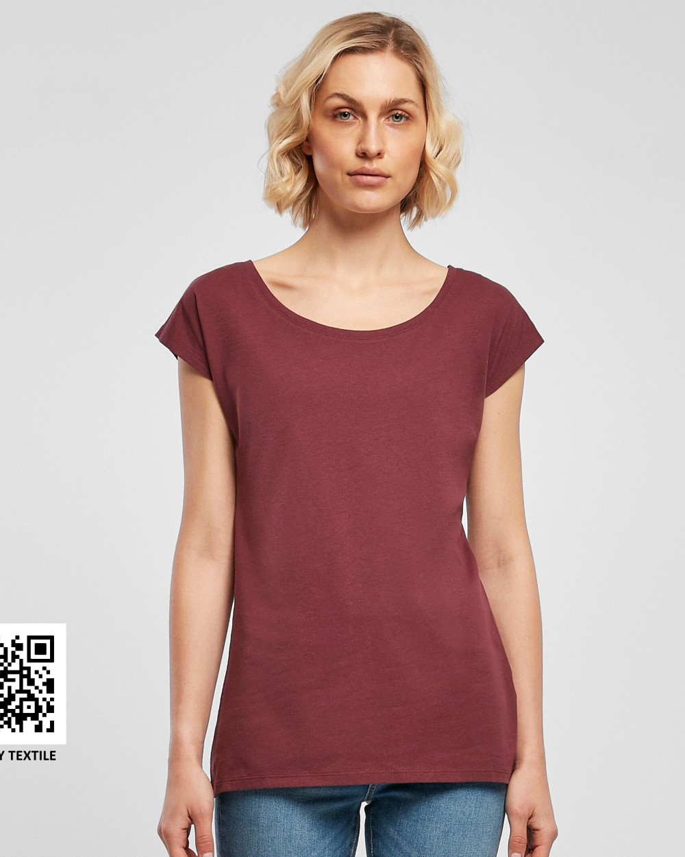 T-shirts BUILD YOUR BRAND LADIES WIDE NECK TEE voor bedrukking &amp; borduring
