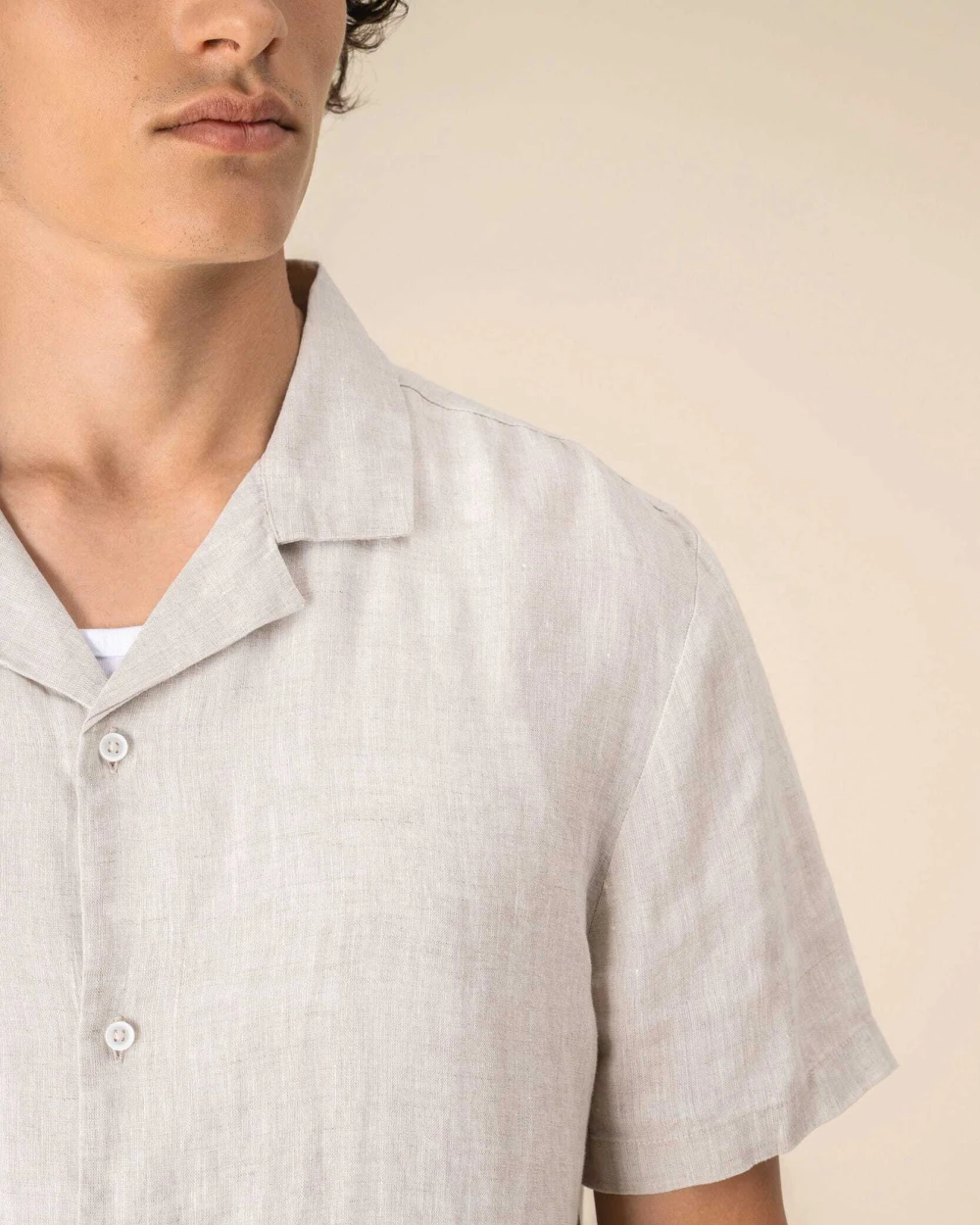 Chemises personnalisable SPASSO Chemise à col bowling en lin homme