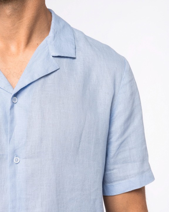 Chemises personnalisable SPASSO Chemise à col bowling en lin homme