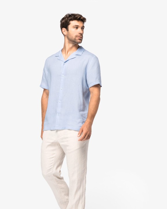Chemises personnalisable SPASSO Chemise à col bowling en lin homme