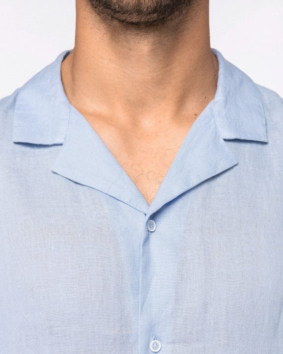 Chemises personnalisable SPASSO Chemise à col bowling en lin homme