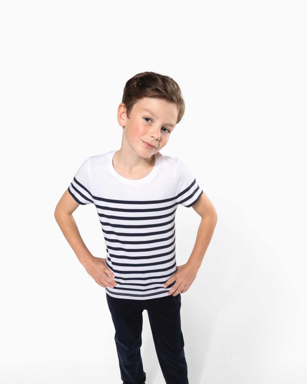 T-Shirts personnalisable KARIBAN T-shirt marin col rond Bio enfant