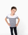 KARIBAN T-Shirt im Marine-Stil mit Rundhalsausschnitt Bio Kinder T-Shirts personalisierbar