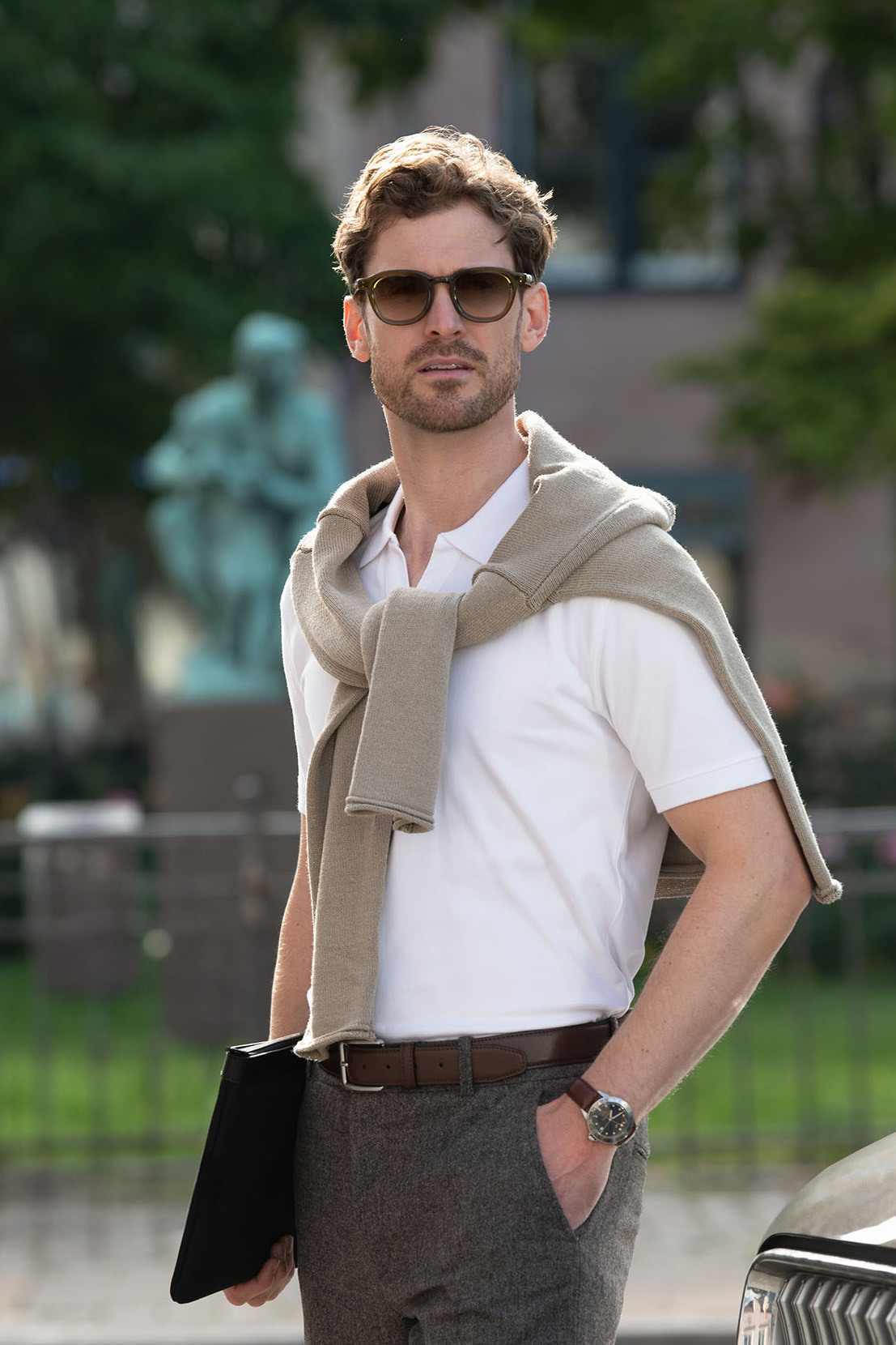 Polos personnalisable NIMBUS Harvard à col en v - polo luxueux extensible