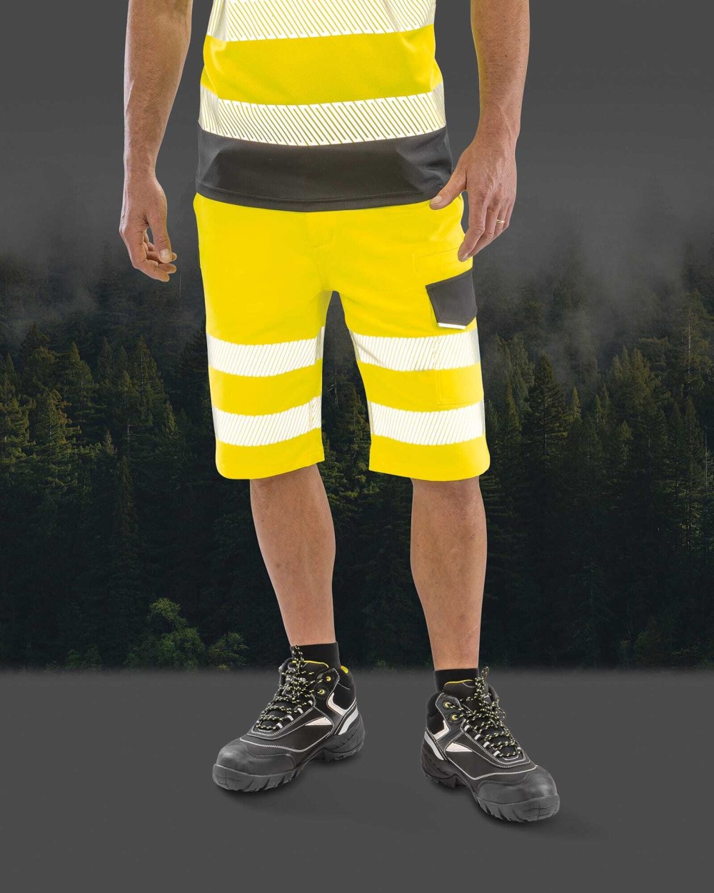 RESULT Stretch-Sicherheitsshorts Safe-Guard mit Recyclingmaterial Hosen personalisierbar