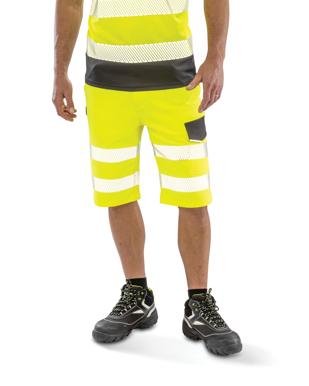 Broeken RESULT Safe-Guard gerecyclede stretch veiligheidsbermuda voor bedrukking &amp; borduring
