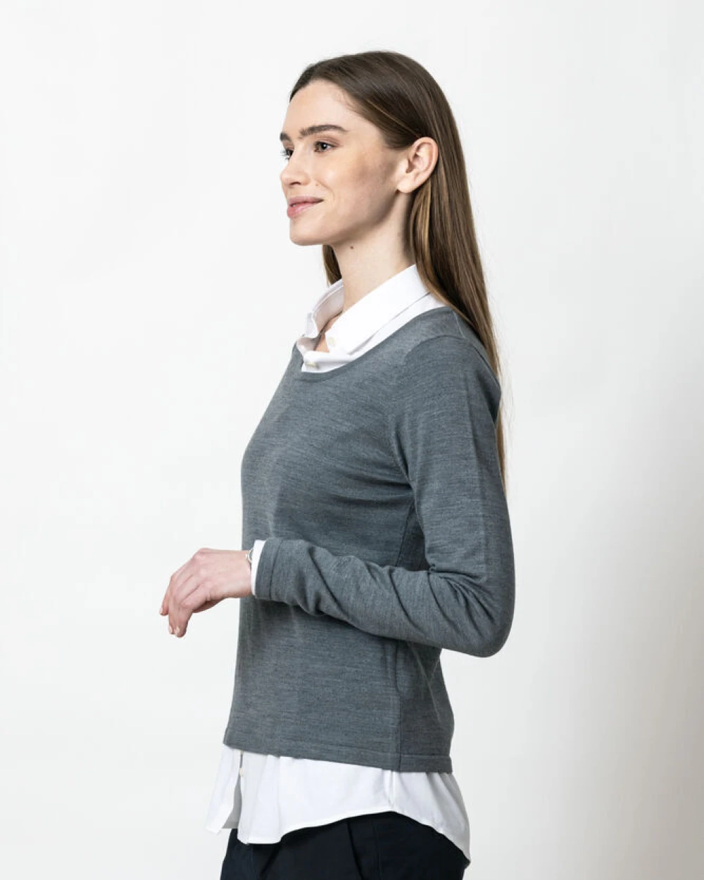Truien J. HARVEST & FROST Merino U Gebreide Sweater Dames voor bedrukking &amp; borduring