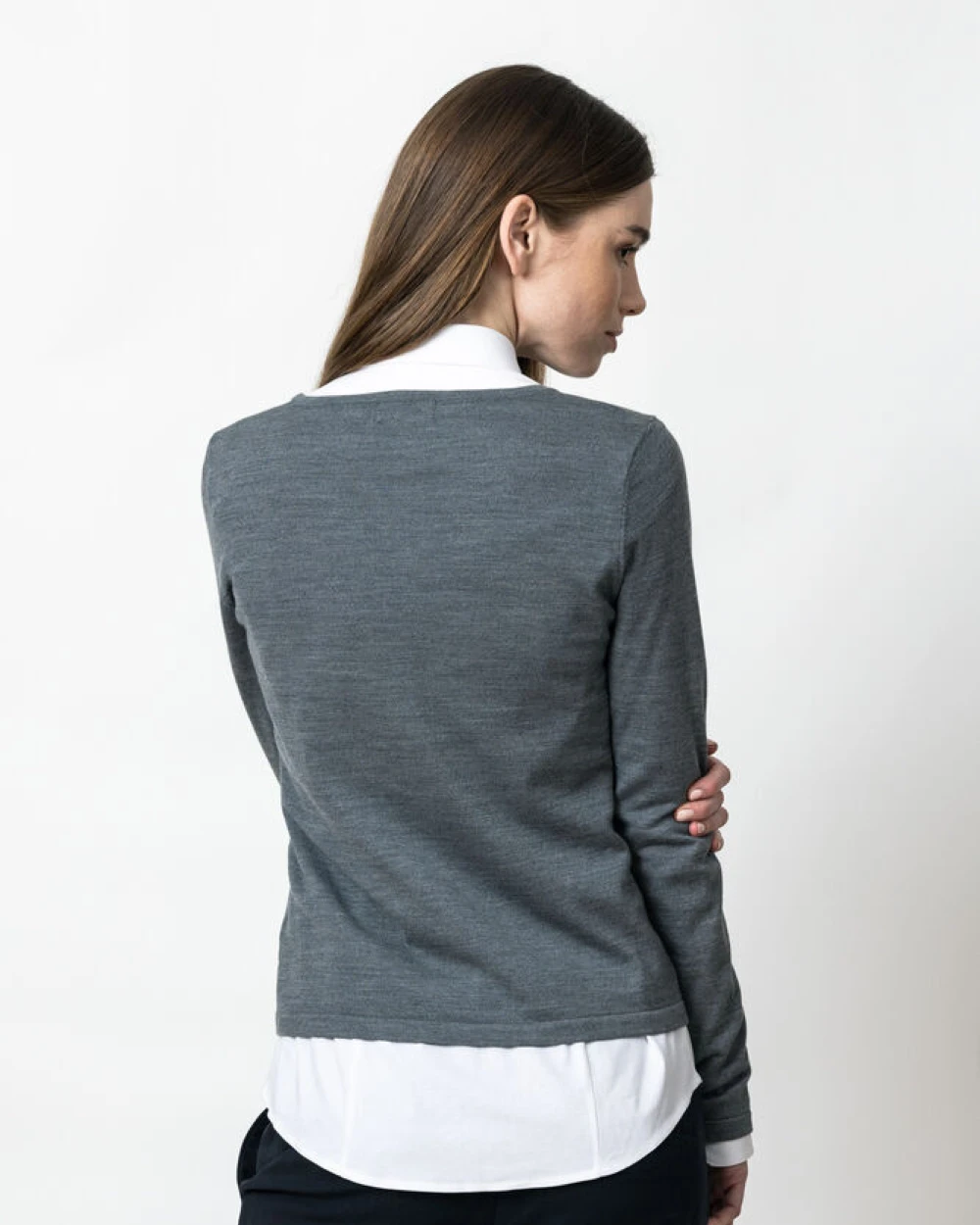 Truien J. HARVEST & FROST Merino U Gebreide Sweater Dames voor bedrukking &amp; borduring