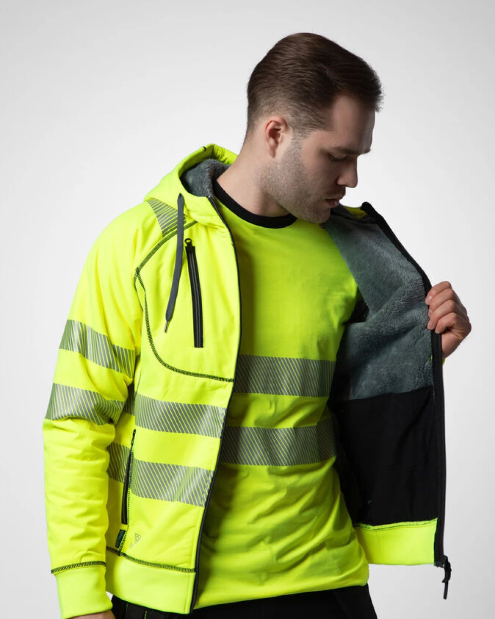 Sweaters & hoodies PROJOB 6130 SIGNALISATIEHOODIE GEVOERD EN ISO 20471 KLASSE 3/2 voor bedrukking &amp; borduring