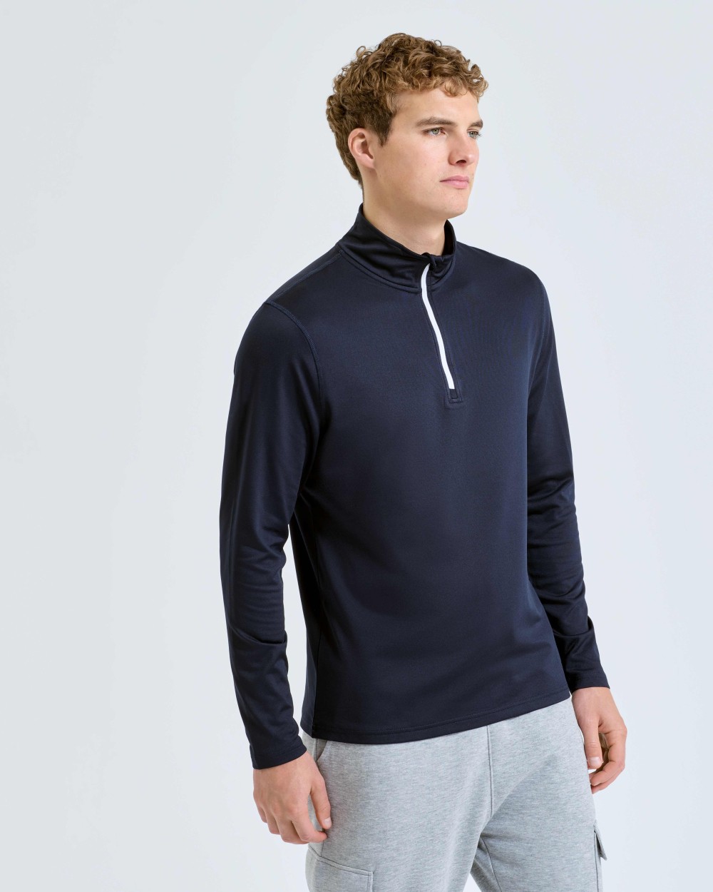 TRIDRI TriDri® recycled long sleeve brushed back ¼ zip top T-Shirts personalisierbar