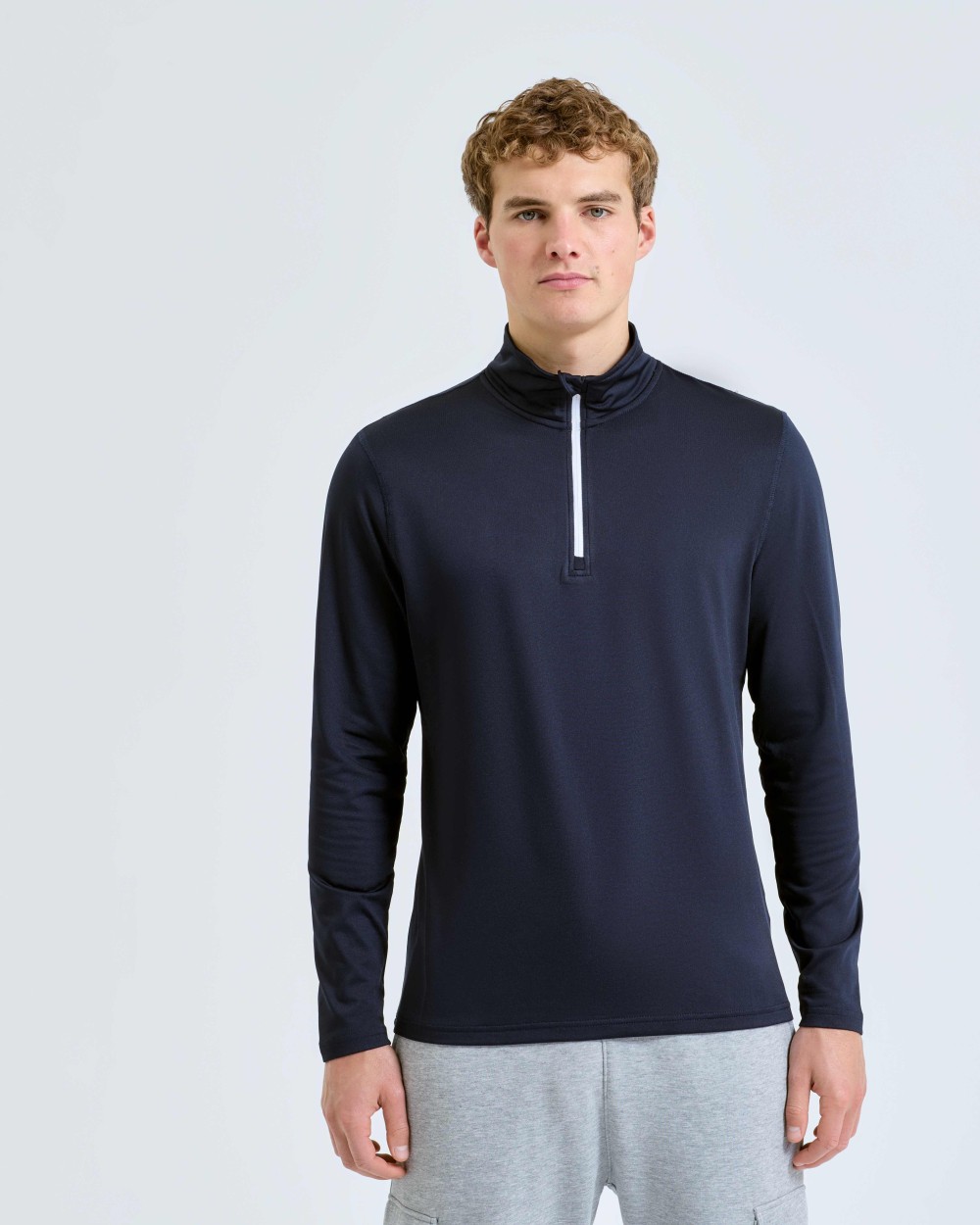 T-shirts TRIDRI TriDri® recycled long sleeve brushed back ¼ zip top voor bedrukking &amp; borduring