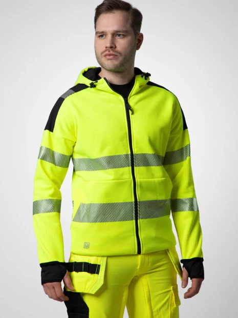 Sweat-shirts à personnaliser PROJOB 6110 SWEATSHIRT FULL ZIP CAPUCHE - EN ISO 20471 CLASSE 3/2 