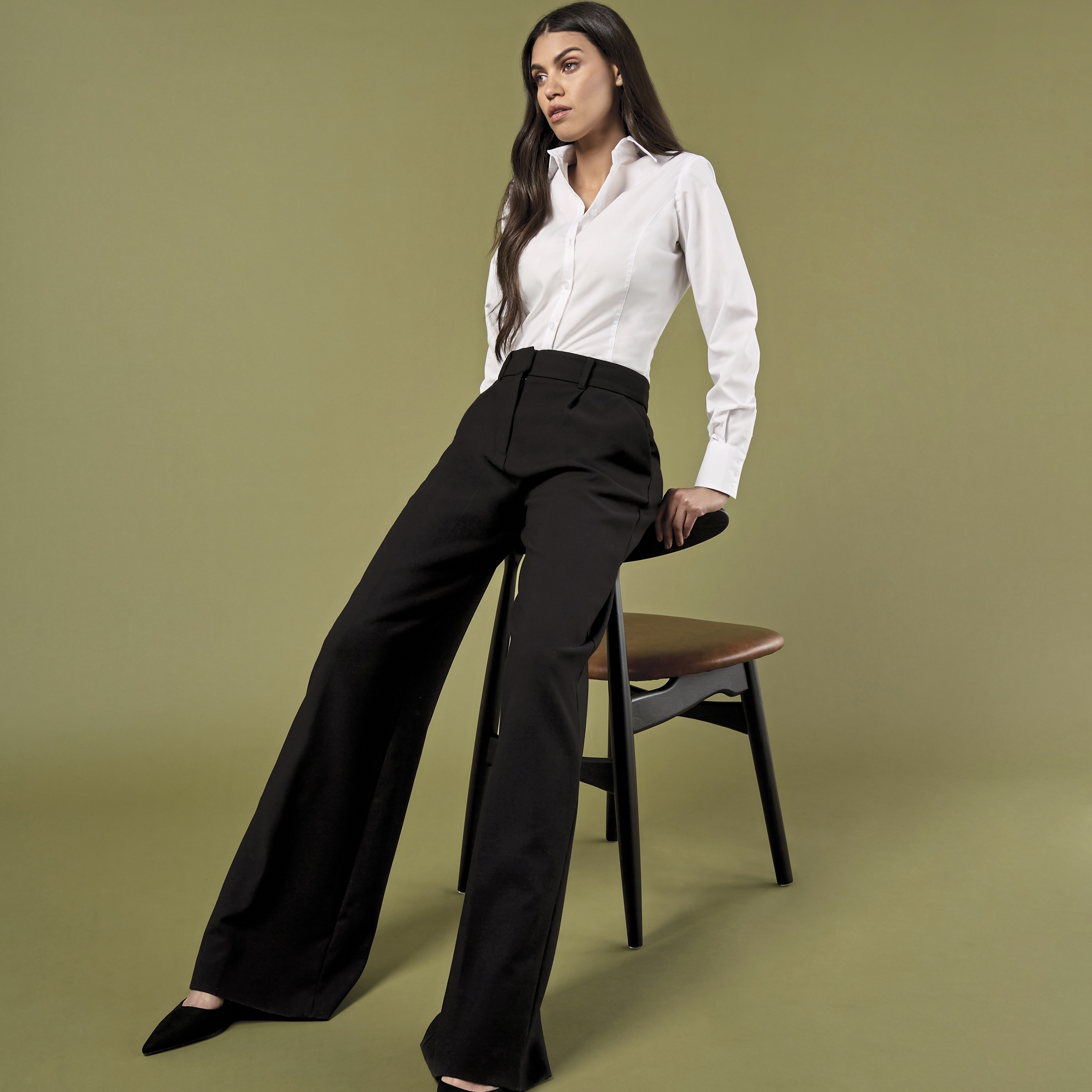 KUSTOM KIT Business blouse long-sleeved (tailored fit) Hemden personalisierbar