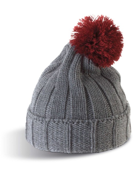 K-UP Bonnet à pompon avec revers  personnalisable