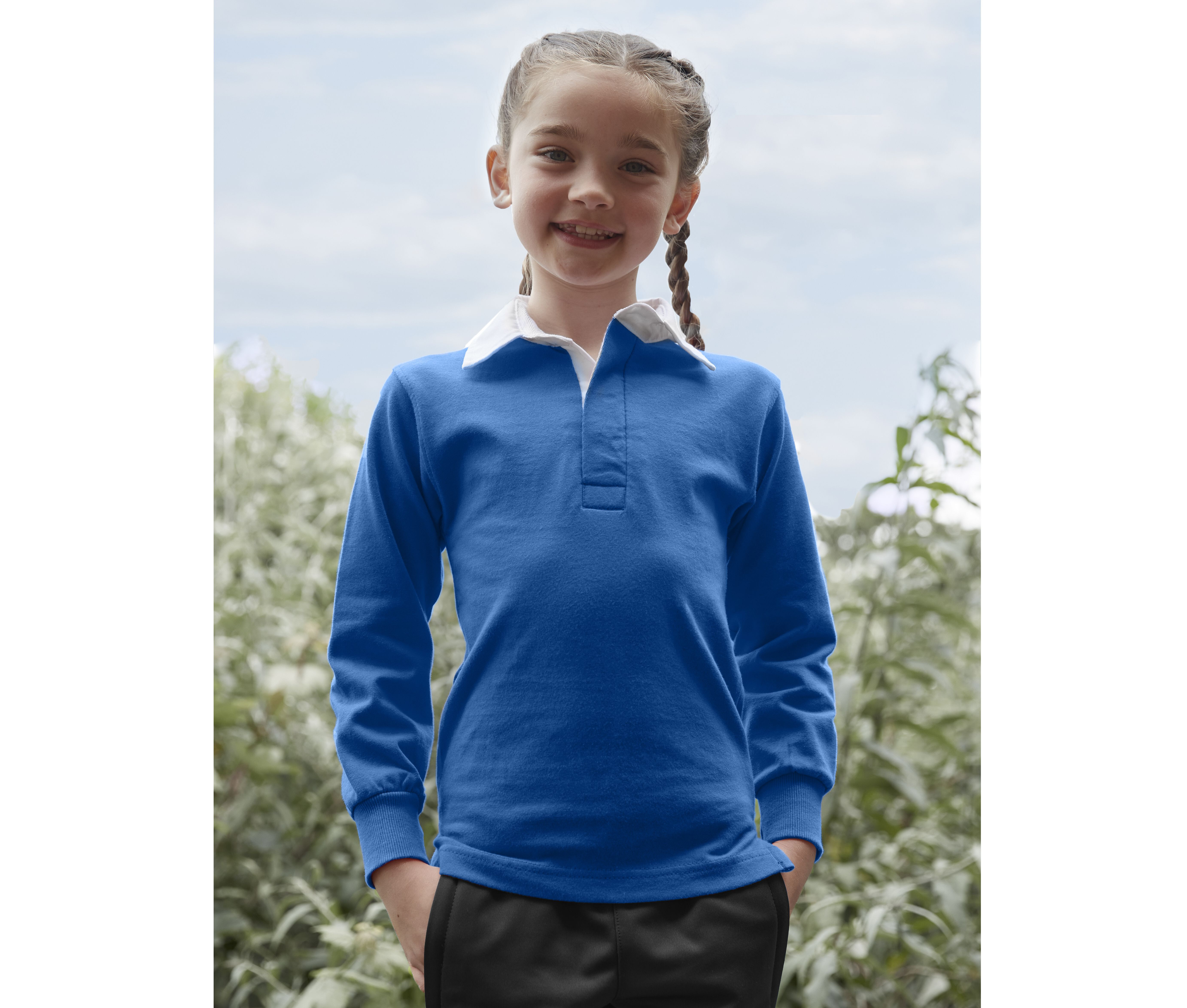 Polo's FRONT ROW CHILDREN'S LONG SLEEVES RUGBY SHIRT voor bedrukking &amp; borduring