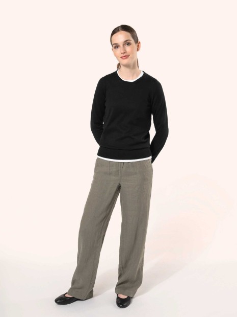 Pulls à personnaliser KARIBAN Pull Supima® col rond  femme 