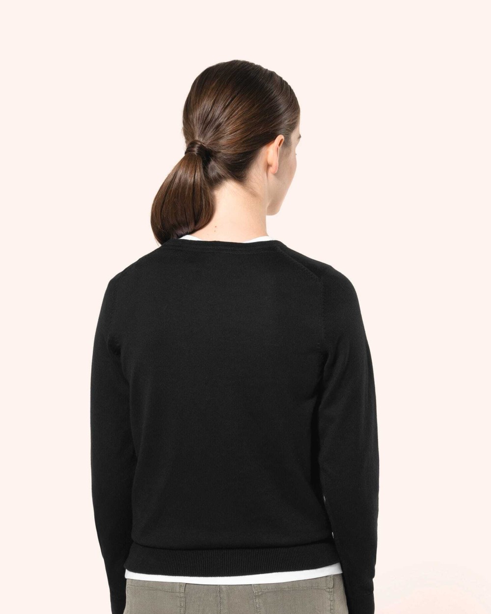 Pulls personnalisable KARIBAN Pull Supima® col rond  femme