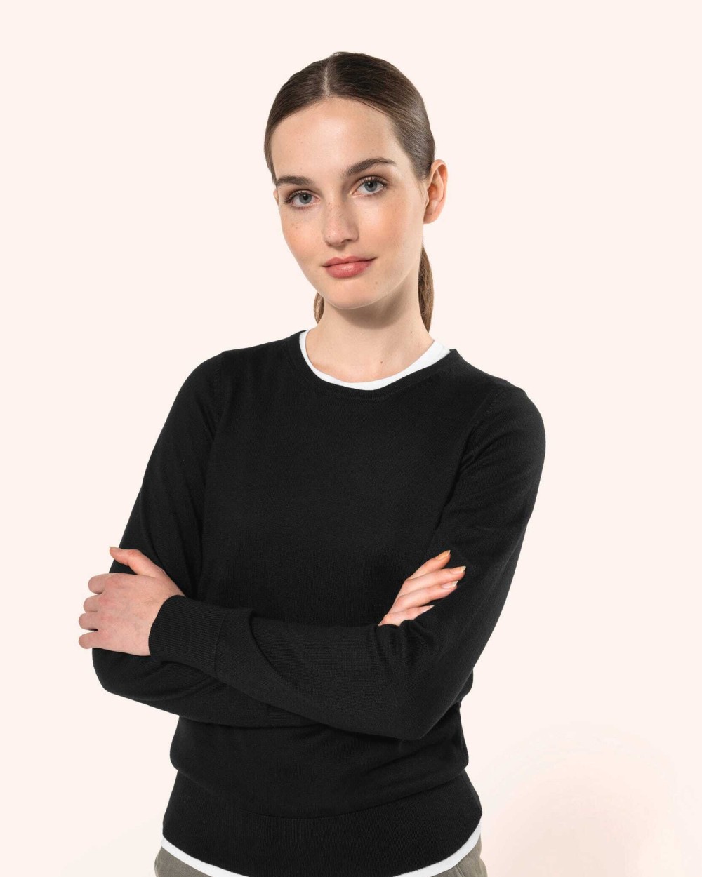 KARIBAN Supima®-Damenpullover mit Rundhalsausschnitt Pullovers personalisierbar