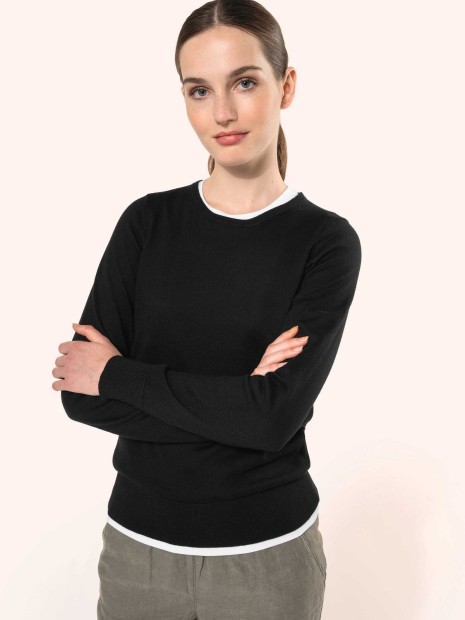 Pulls à personnaliser KARIBAN Pull Supima® col rond  femme 