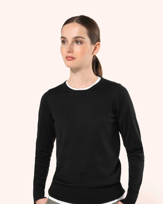 Pulls personnalisable Kariban Pull Supima® col rond  femme