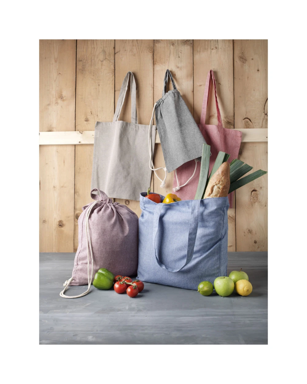 Tote bags 4DO Pheebs 210 g/m² gerecycled draagtas 7L  voor bedrukking &amp; borduring