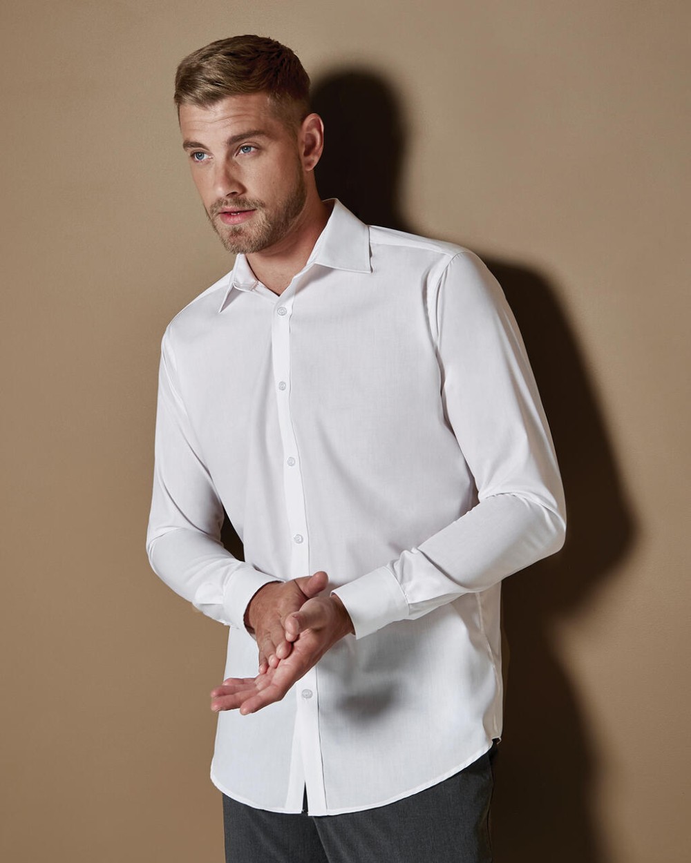 Chemises personnalisable KUSTOM KIT Slim Fit Business Shirt LS