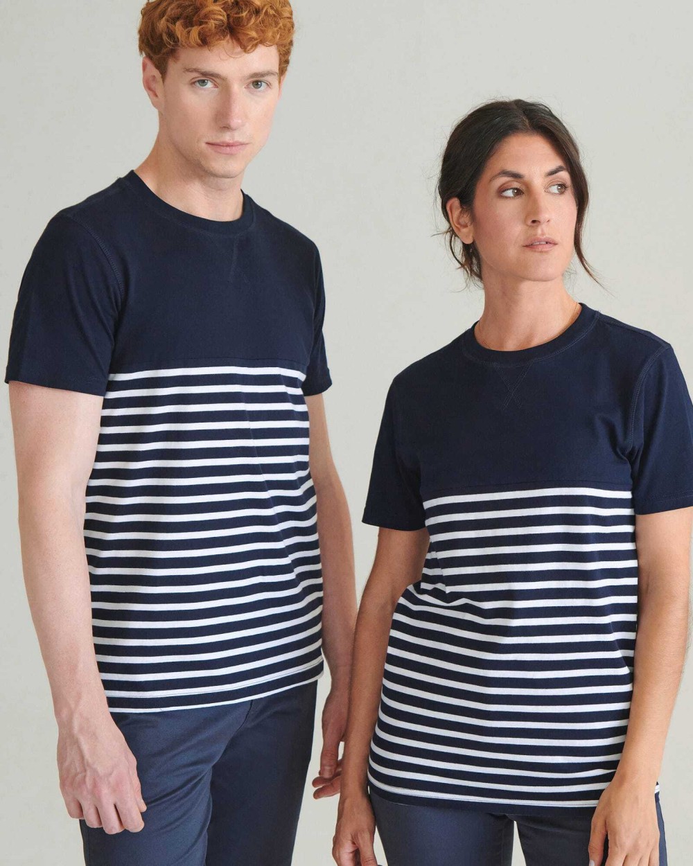 T-shirts FRONT ROW Short sleeved breton t-shirt voor bedrukking &amp; borduring