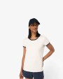 T-shirts NATIVE SPIRIT Ecologisch ringer dames T-shirt met contrasterende boorden en verwassen look voor bedrukking &amp; borduring