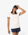 T-shirts NATIVE SPIRIT Ecologisch ringer dames T-shirt met contrasterende boorden en verwassen look voor bedrukking &amp; borduring
