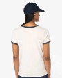 T-shirts NATIVE SPIRIT Ecologisch ringer dames T-shirt met contrasterende boorden en verwassen look voor bedrukking &amp; borduring